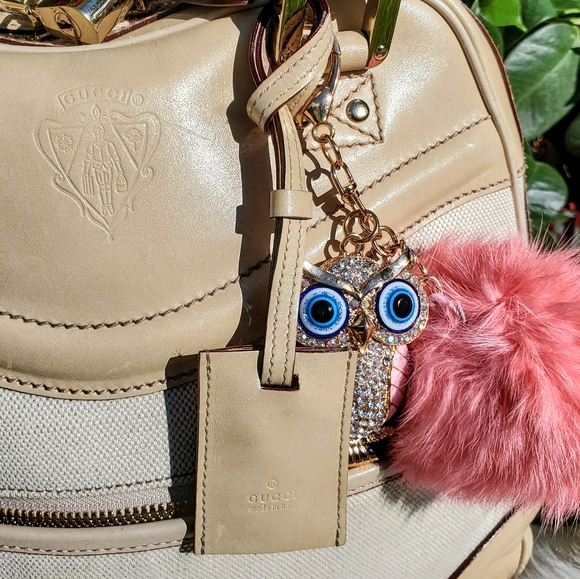 GUCCI AUTHENTIC CREAM SATCHEL padlock & key - Picture 2 of 13